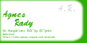 agnes rady business card